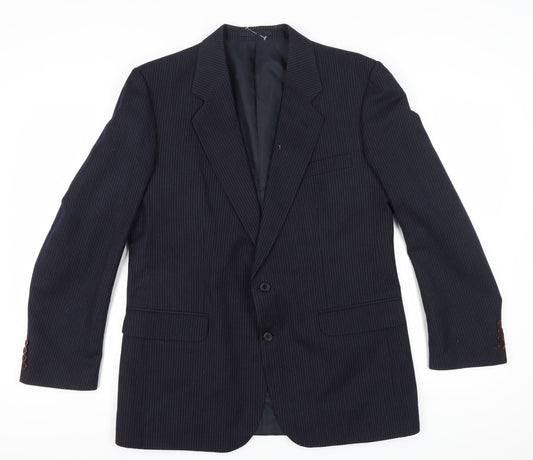 Centaur Men's Blue Striped Blazer, Regular Fit, Size 42R
