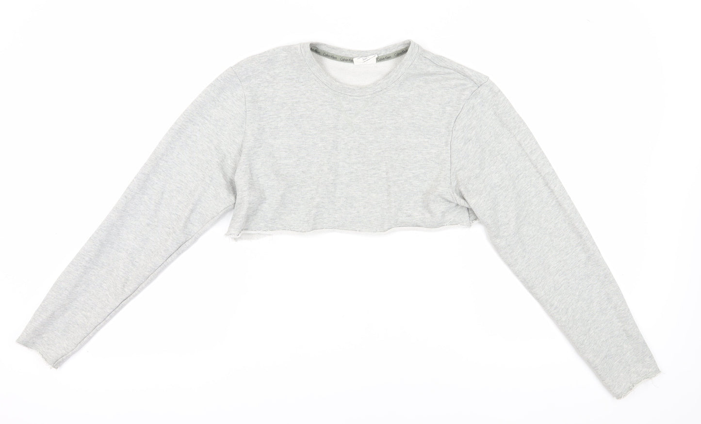 Calvin Klein Women's Grey Cropped Sweatshirt S