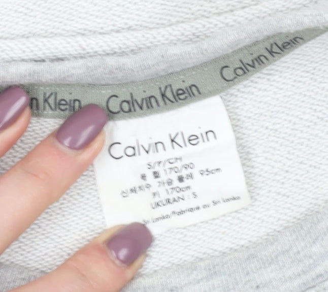 Calvin Klein Women's Grey Cropped Sweatshirt S