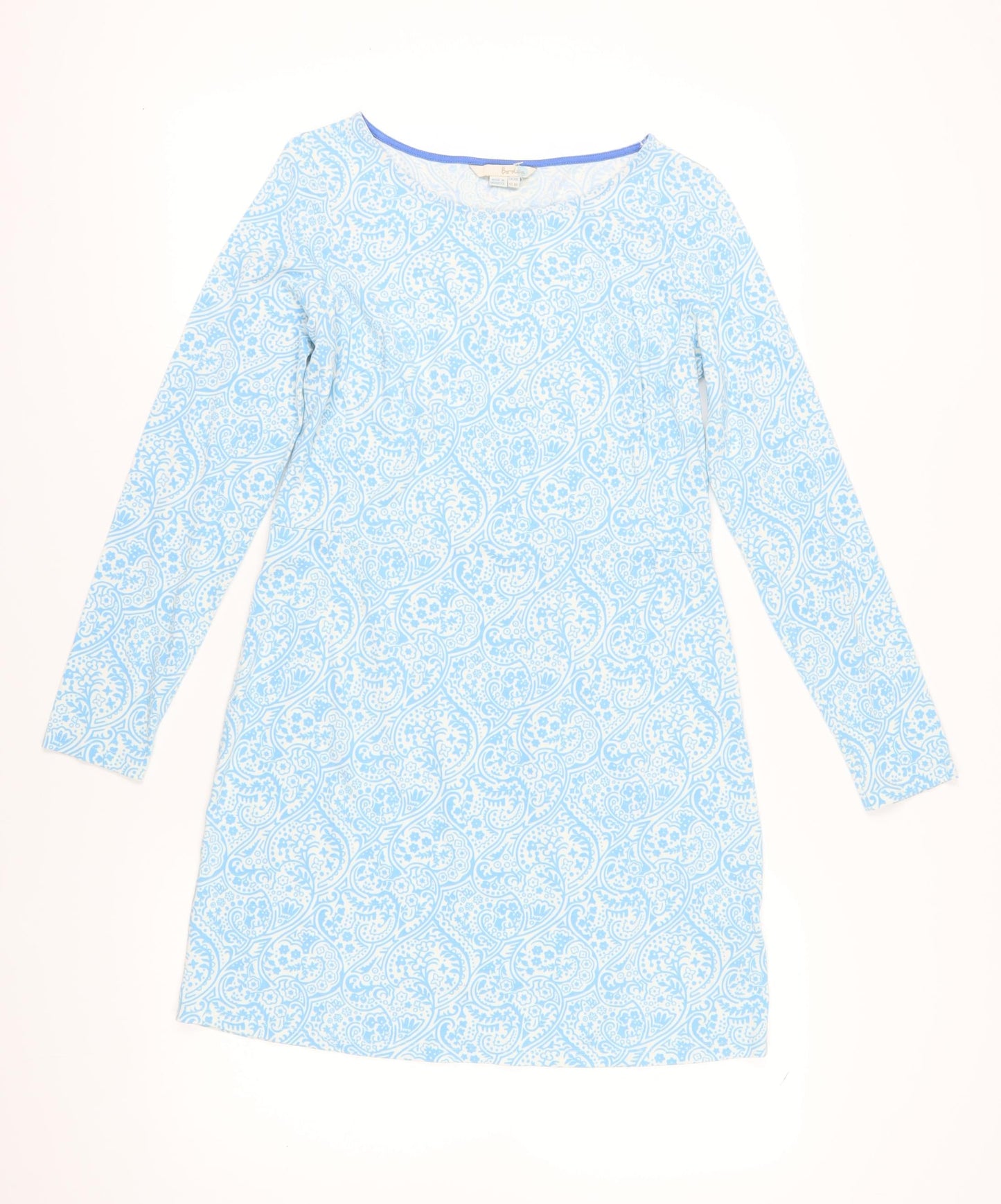 Boden Womens Blue Paisley Knee Length Shift Dress
