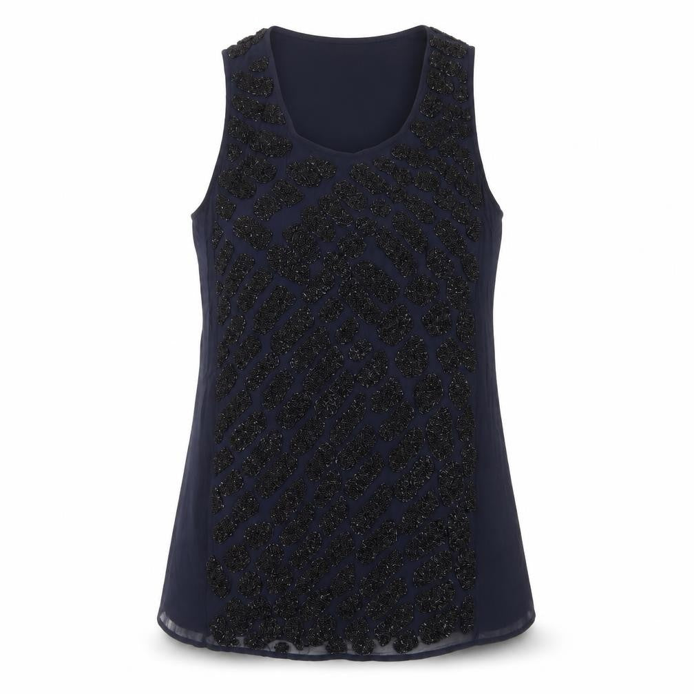 Womens UK Size 8 Whistles Blue Viscose Tank