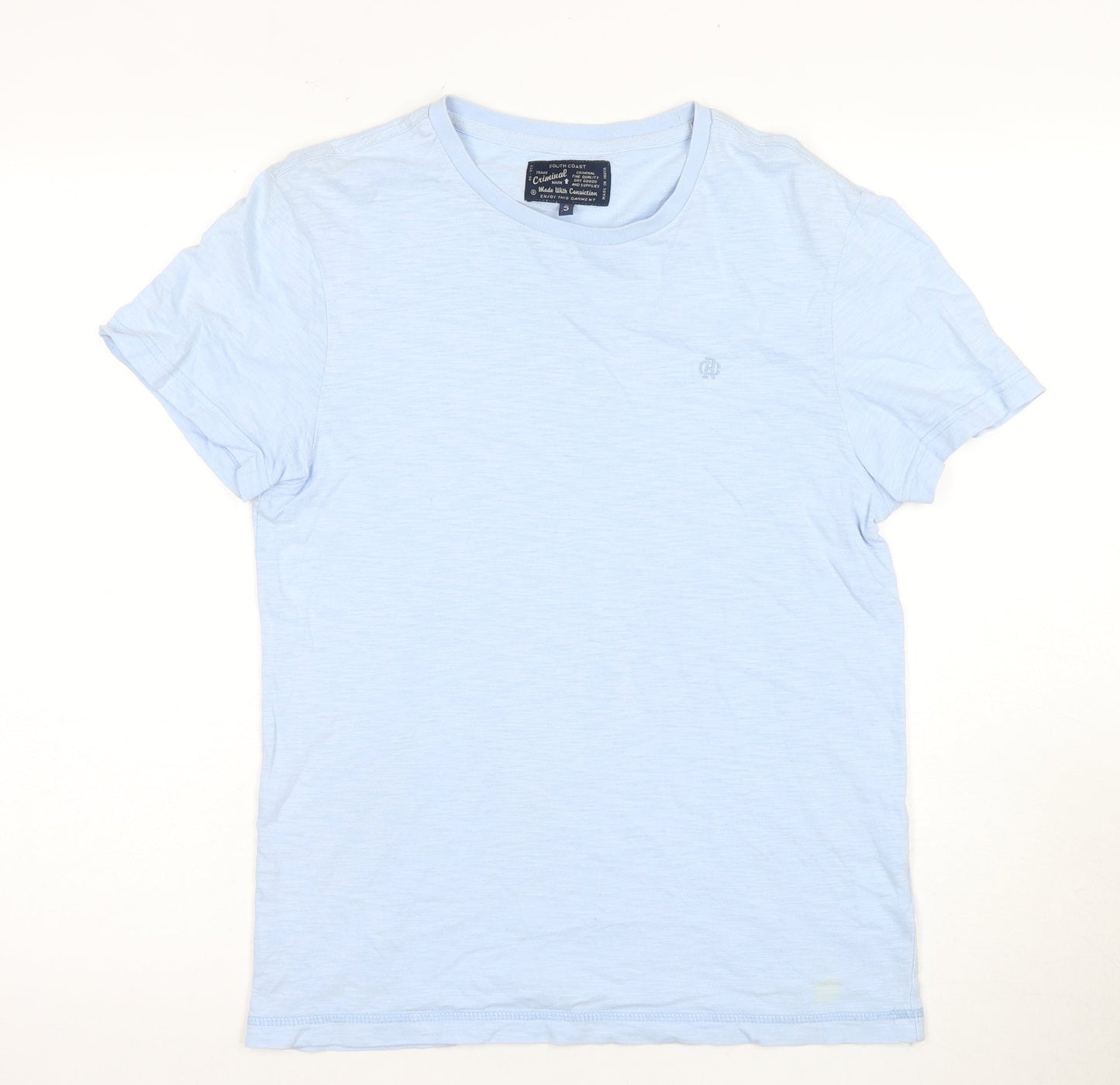 Criminal Men's Blue Cotton Regular Fit T-Shirt Size S