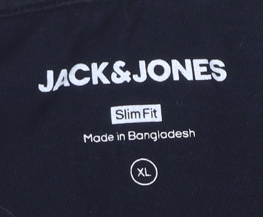 Jack & Jones Men's Black XL Slim Fit T-Shirt