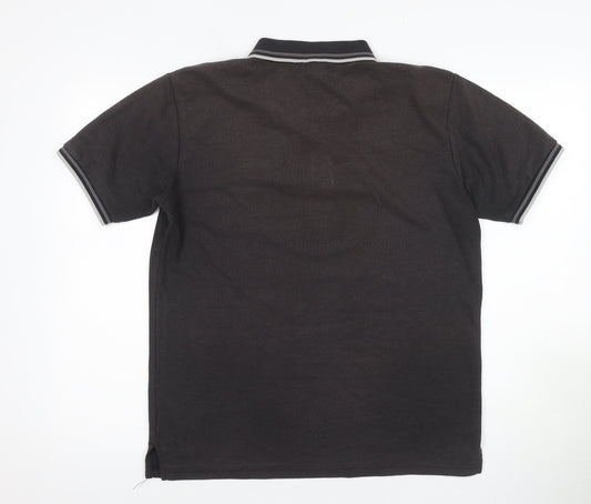 Slazenger Men's Black M Polo Shirt Collared Logo Casual