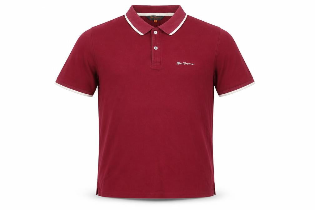 BeSarna Men's Red Polo Shirt M Cotton Casual