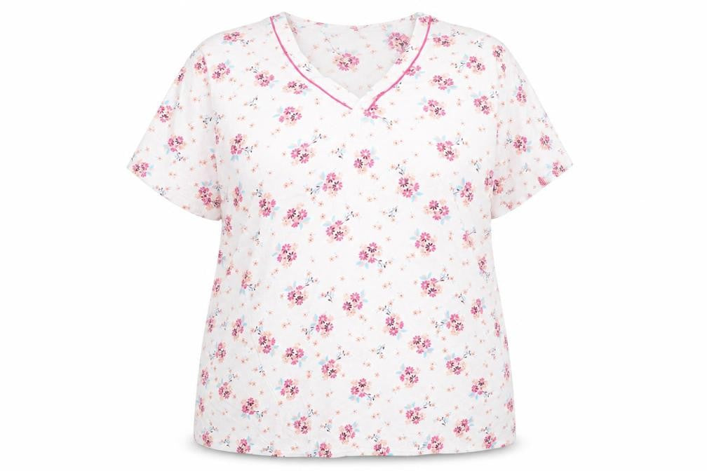 Damart Floral Cotton T-Shirt Women, Multicoloured 2XL Casual