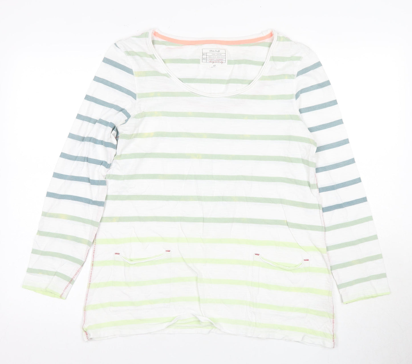 White Stuff Women's Multicoloured Striped T-Shirt Size 12