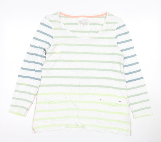 White Stuff Women's Multicoloured Striped T-Shirt Size 12