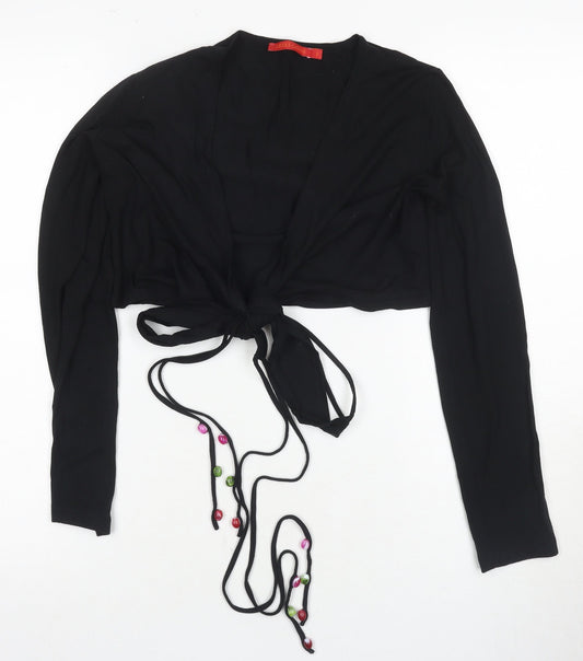 Nicole Cadine Women's Black Cropped Blouse Size 2