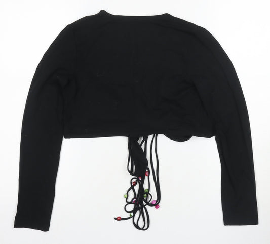 Nicole Cadine Women's Black Cropped Blouse Size 2