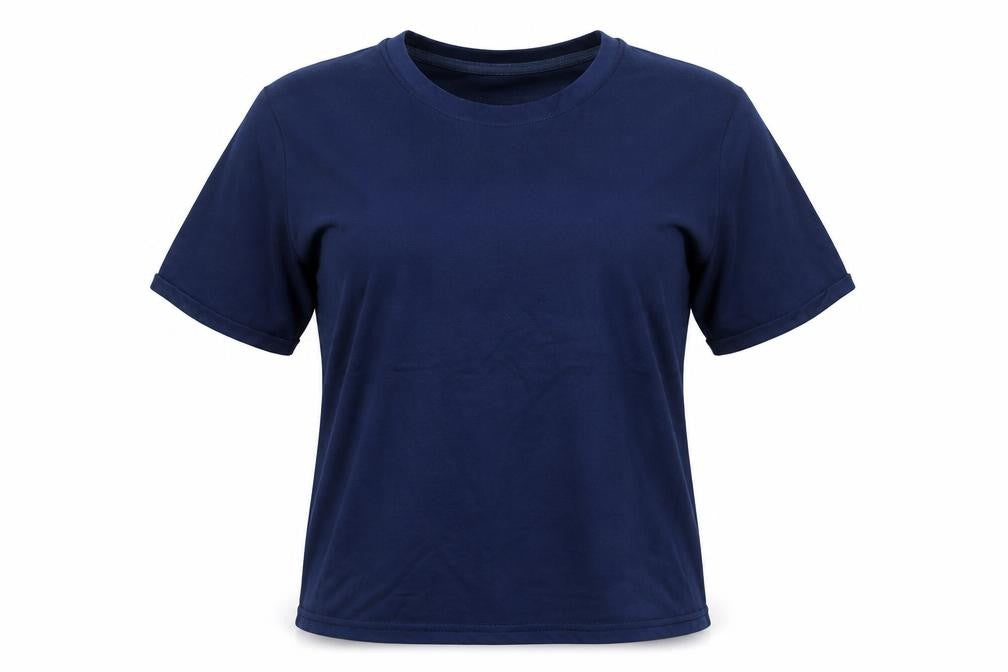 Front view of Honor Millburn Women's Blue Basic T-Shirt, size L