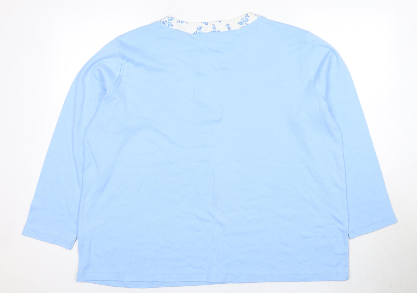 DAIMART Women's Blue XL Basic Embroidered T-Shirt