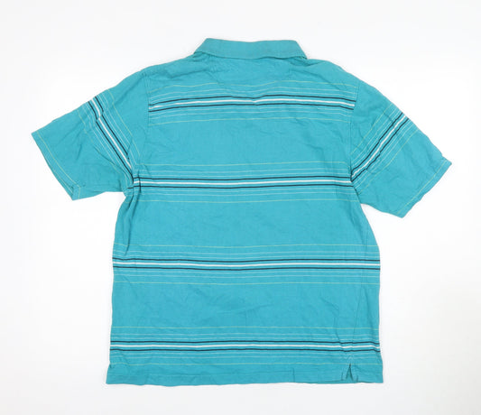 Golf Co Men's Blue Striped Polo M