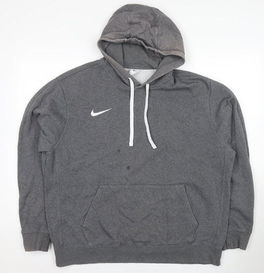 Nike Men's Grey XL Logo Pullover Hoodie
