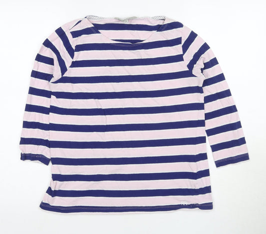 Crew Clothing Co. Women's Multicolour Striped T-Shirt, Size 14