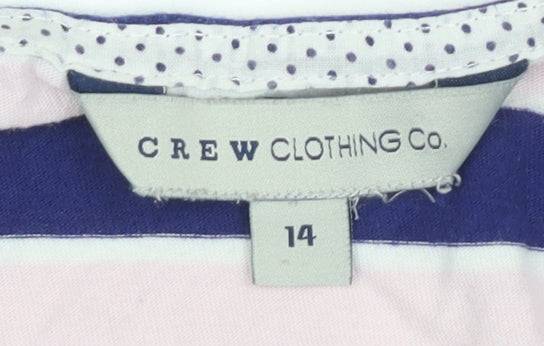 Crew Clothing Co. Women's Multicolour Striped T-Shirt, Size 14