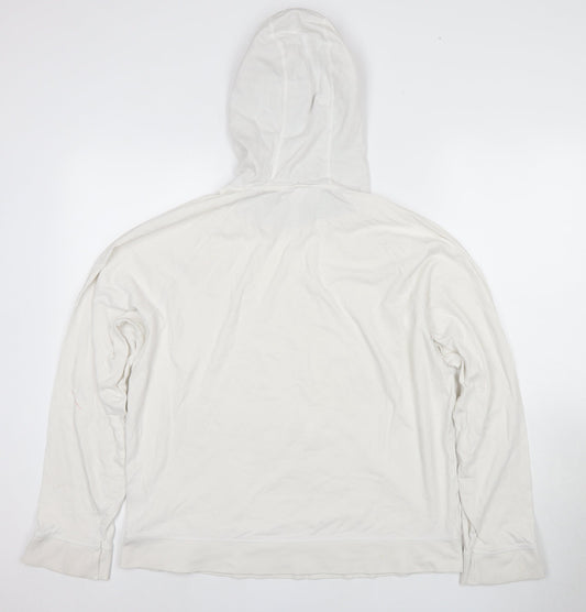 Burton White Men's Hoodie L Pullover Cotton
