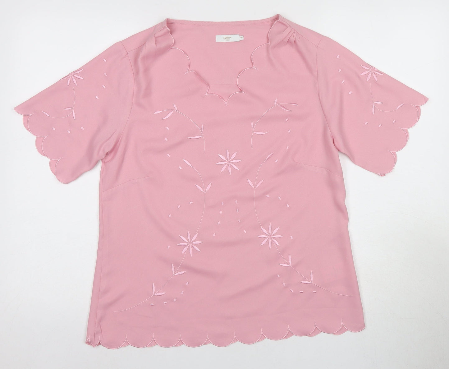 Cotton Traders Women's Pink Floral Blouse Size 10