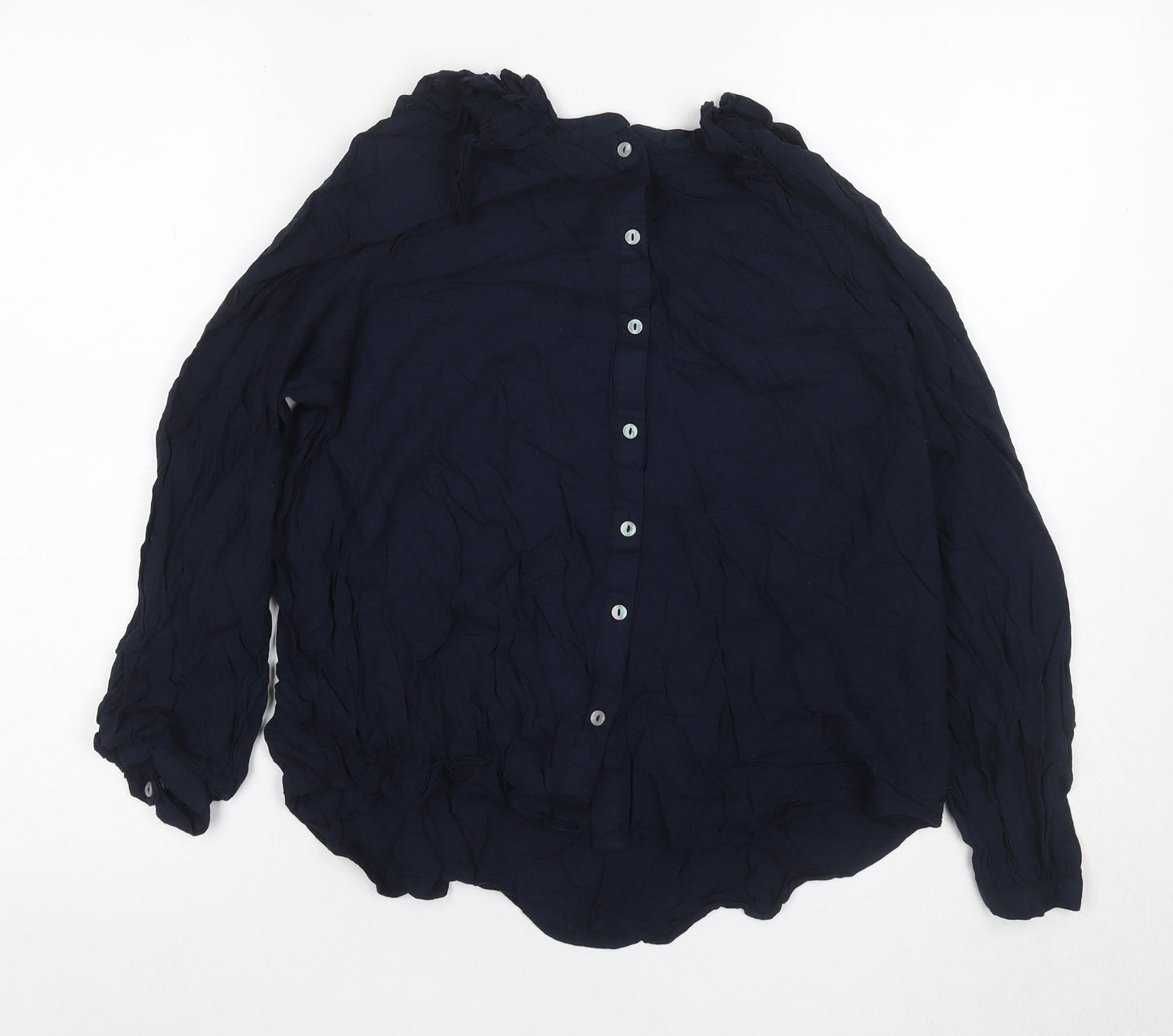 Next Women's Blue Button-Up Collared Shirt - Size 12