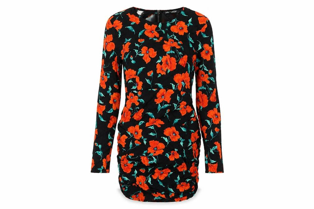 Zara Women's Floral Bodycon Dress L