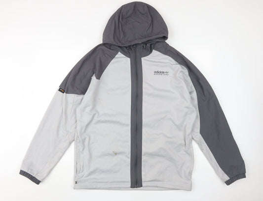 Adidas Men's Grey Windbreaker Jacket M Casual
