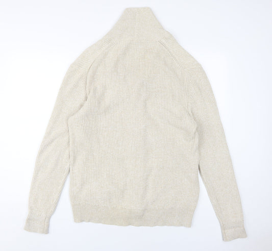 The Stronghold Men's Beige L Cotton Cardigan