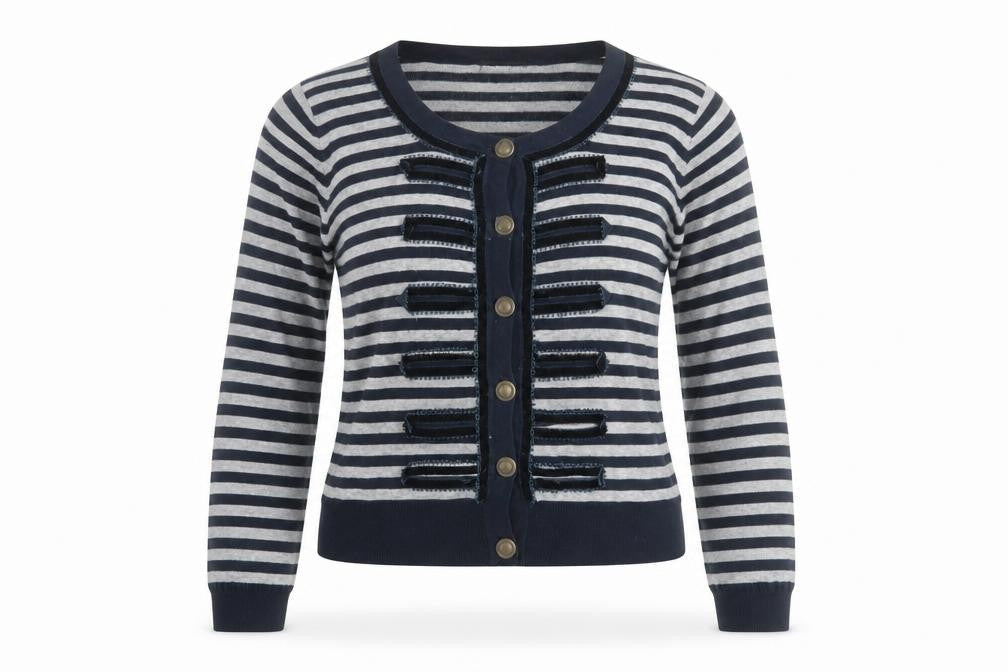 Warehouse Women's Multicoloured Striped Cardigan Size 14