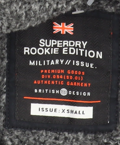 Superdry Men's XS Black Military Jacket, Hooded