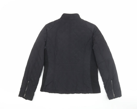 Mango Women's Black Quilted Jacket, Size 12, Winter Essential