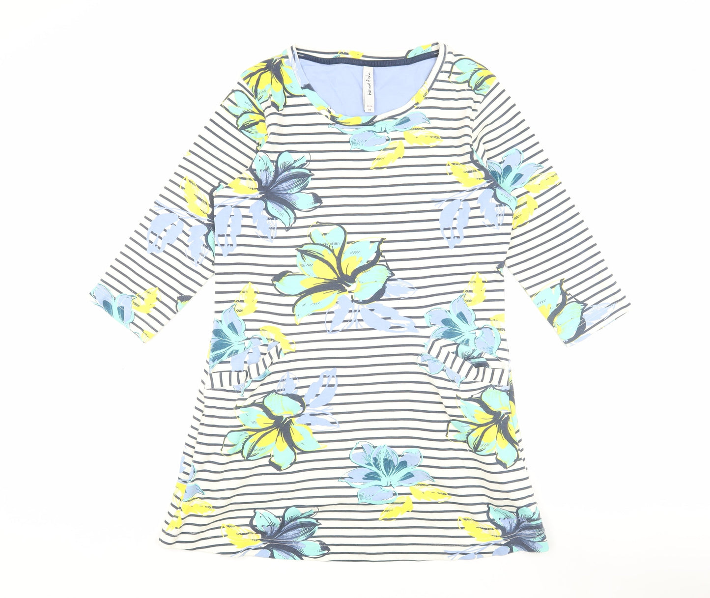 Weird Fish Women's Multicoloured Floral Shift Dress Size 10