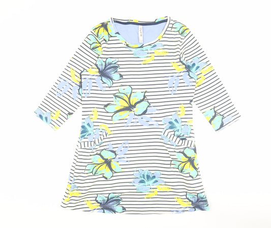 Weird Fish Women's Multicoloured Floral Shift Dress Size 10