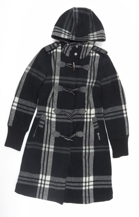Firetrap Women's Black Wool Duffle Coat, Size S, Winter