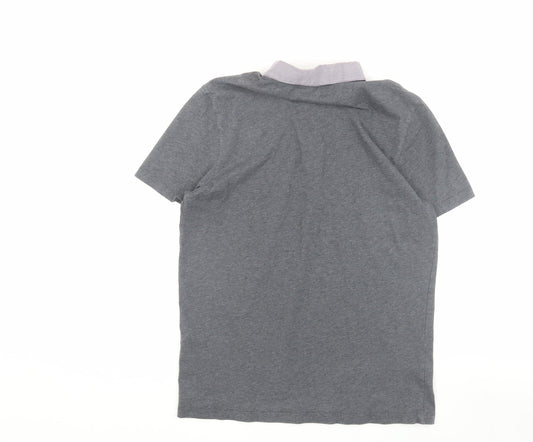Ted Baker Men's Grey Polo Shirt Medium Short Sleeve