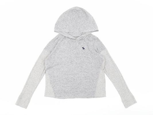 Abercrombie & Fitch Girls Grey Pullover Hoodie, Size 13-14