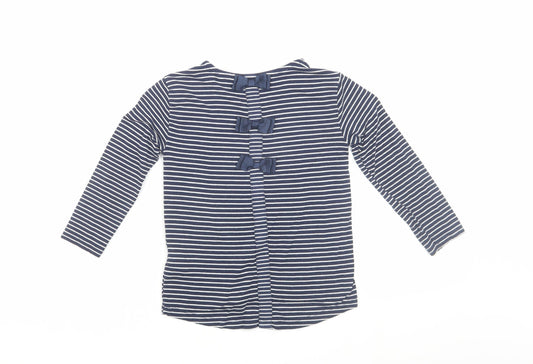 Jasper Conran Girls Blue Striped Long Sleeve T-Shirt 4-5 Yrs