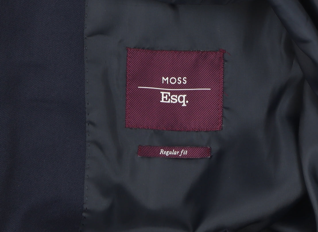 Moss Esq Men's Blue Blazer 40 Regular Fit Business