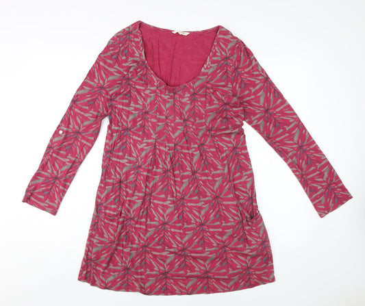 White Stuff Women's Pink Geometric Shift Dress Size 10