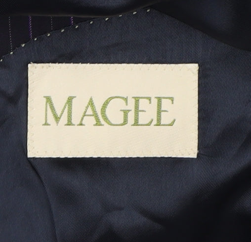 Magee Men's Blue Striped Suit Jacket, 44L, Regular Fit