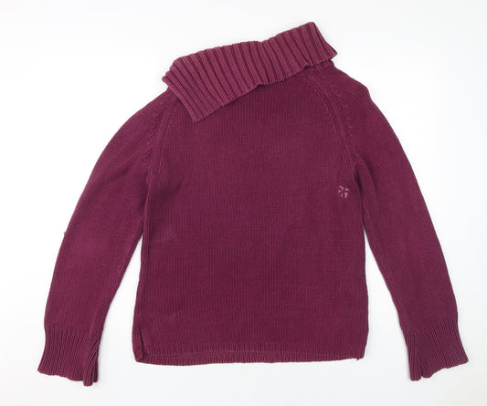 Animal Women's Purple Cowl Neck Pullover Jumper Size 14