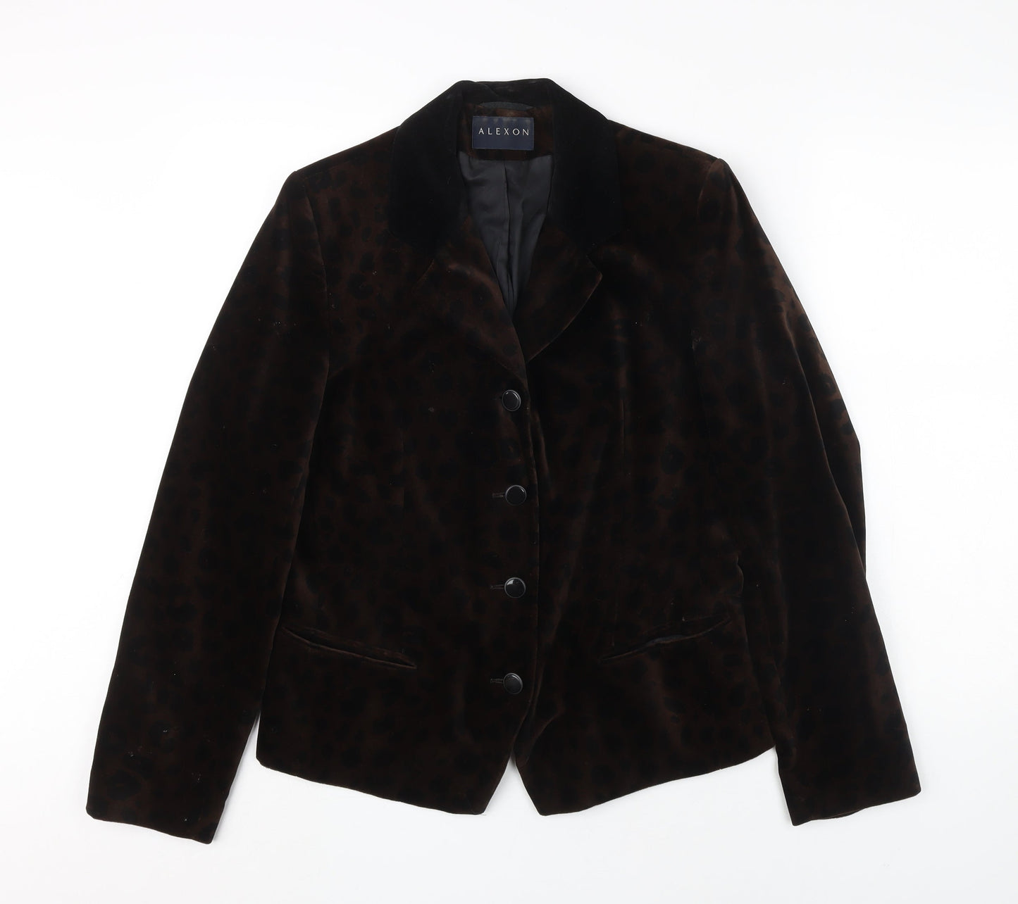 Alexon Women's Brown Velvet Animal Print Blazer Size 12