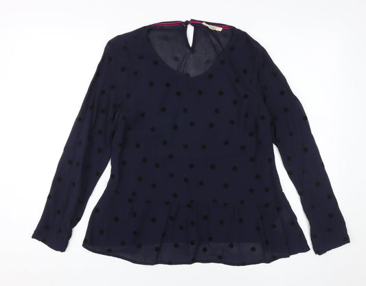 White Stuff Women's Black Polka Dot Blouse, Size 8