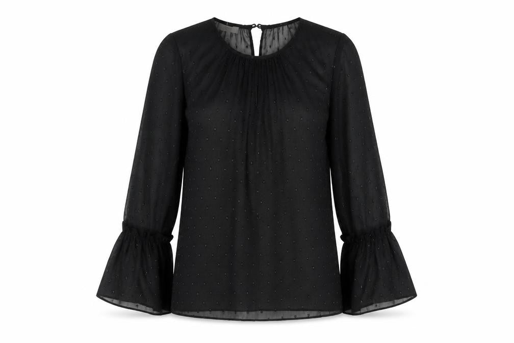 Womens UK Size S Hobbs Black Polyester Blouse