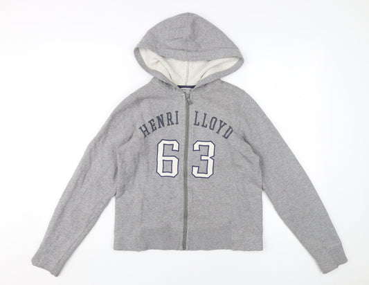 Henri Lloyd Unisex Grey Full Zip Hoodie Size 2