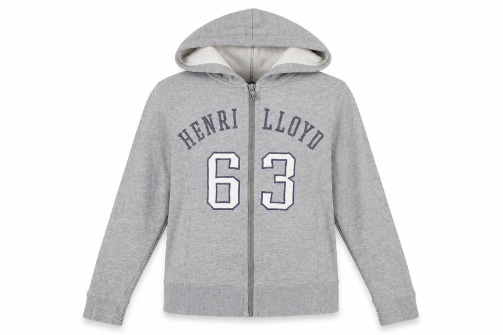 Unisex Adults UK 2 Regular Henri Lloyd Grey Full Zip Hoodie