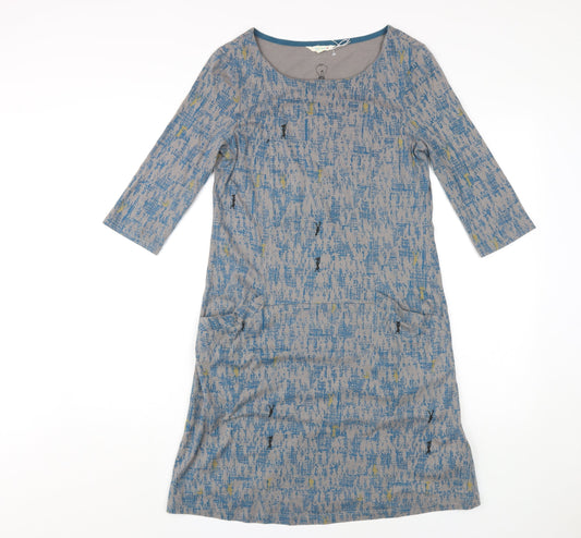 White Stuff Women's Blue Knee Length Shift Dress Size 10