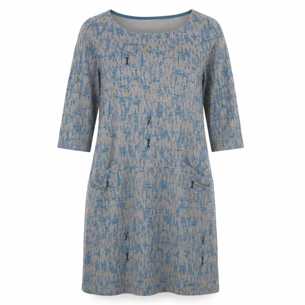 White Stuff Women's Blue Knee Length Shift Dress Size 10