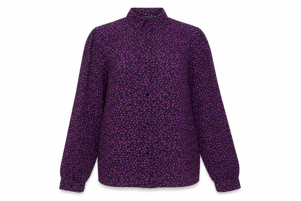 Womens UK Size 12 Jacques Vert Purple Polyester Button-Up