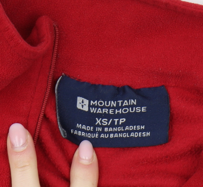 Mountain Warehouse Unisex Red XS Fleece Pullover Sweatshirt