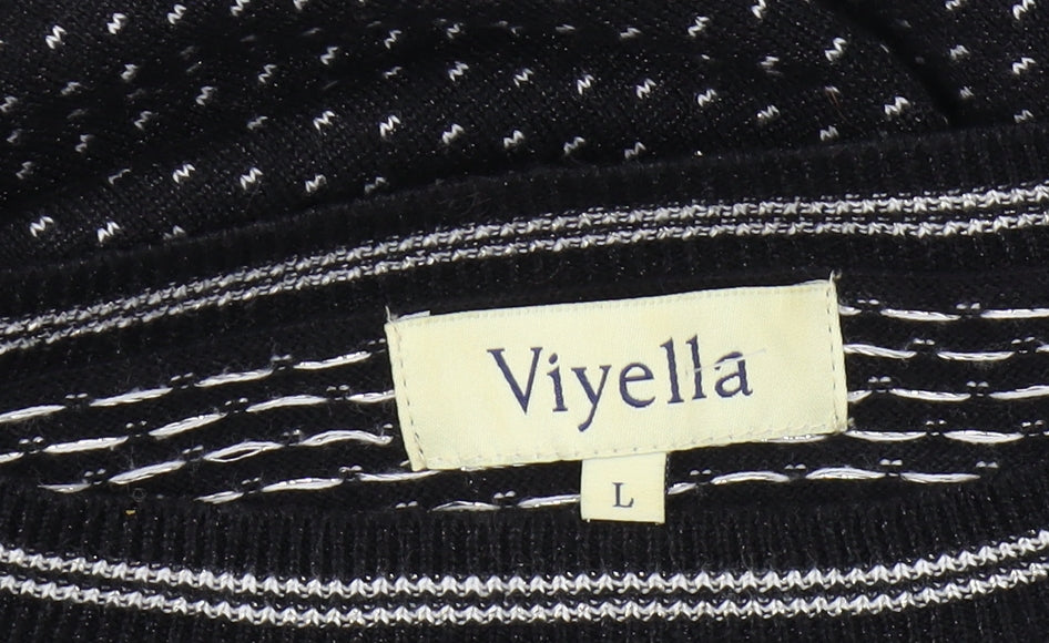 Viyella Women's Black Polka Dot Pullover Jumper L