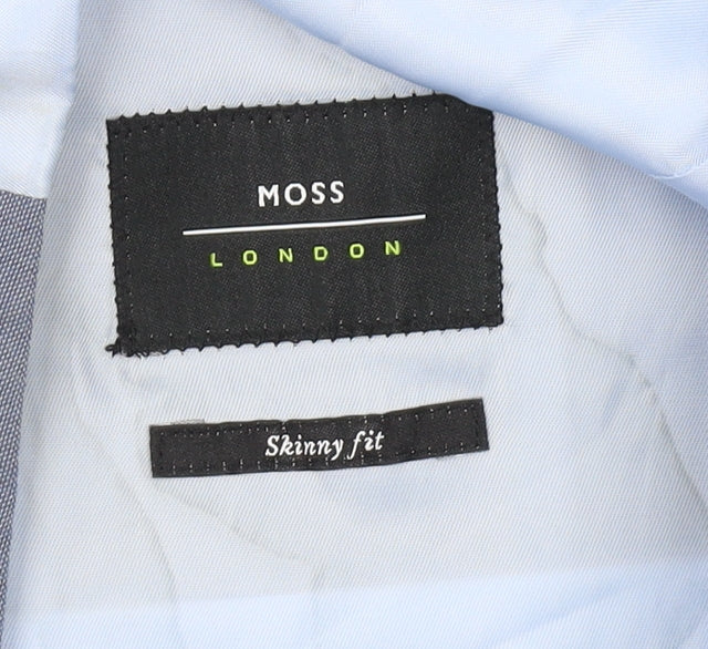 Moss London Men's Blue Slim Fit Waistcoat 42
